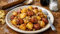 コンソメなしでしっかり味：バター醤油のジャーマンポテト、レンジ下ごしらえでホクホクに