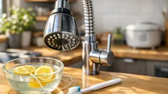 キッチン蛇口の白い水垢を15分で落とす方法、クエン酸の浸け置きと紐こすりで裏側までスッキリ
