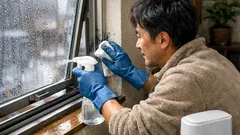 冬の結露カビは白酢で落とせる？安全な掃除手順と再発防止の湿度管理