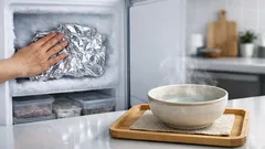 冷凍庫の霜取りはアルミホイルでOK、削らずにラクに落とす手順