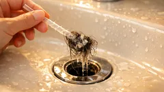 排水口の流れが遅いときに試したい、ストロー1本でできる詰まり取り