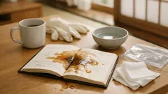 コーヒーをこぼしたノートのシミを落とす方法、洗い方と乾かし方の正解