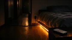 ダイソーのテープライトで夜中の足元不安を解消する貼るだけ間接照明アイデア