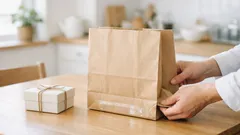 紙袋が微妙に合わない時のサイズ調整術、折り目だけであと2cmを作る方法